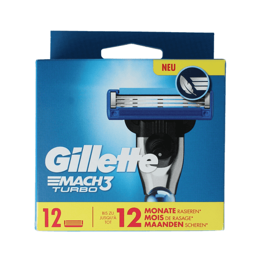 Gillette Mach 3 turbo blades 12 Stuks - DrogistWereld