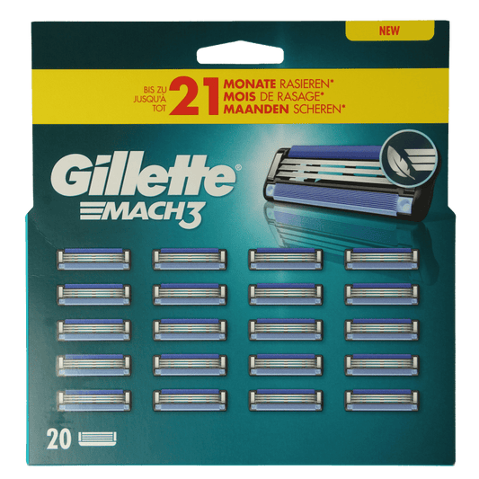 Gillette Mach3 blades 20 Stuks - DrogistWereld