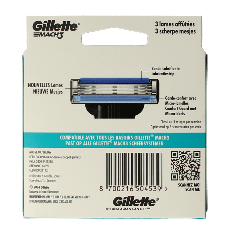 Gillette Mach3 blades 8 Stuks - DrogistWereld