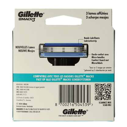 Gillette Mach3 blades 8 Stuks - DrogistWereld