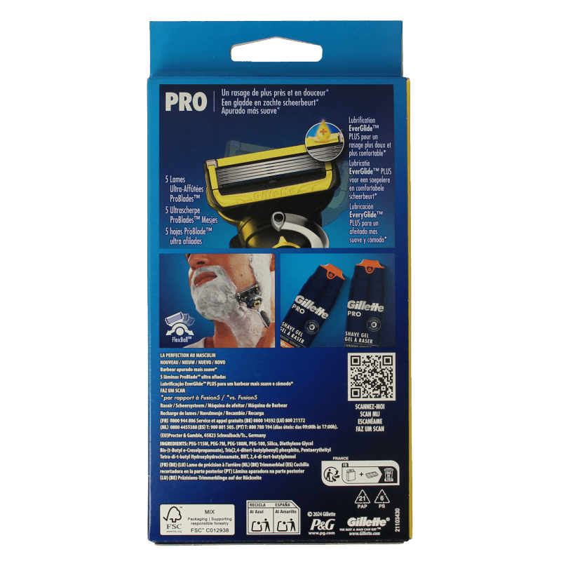 Gillette Proshield yellow razor 2 Stuks - DrogistWereld