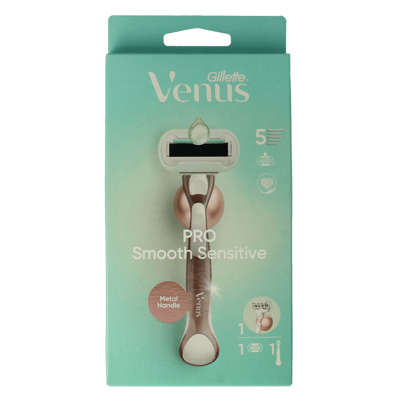 Gillette Venus deluxe smooth sensitive rosegold razor 1 Stuks - DrogistWereld