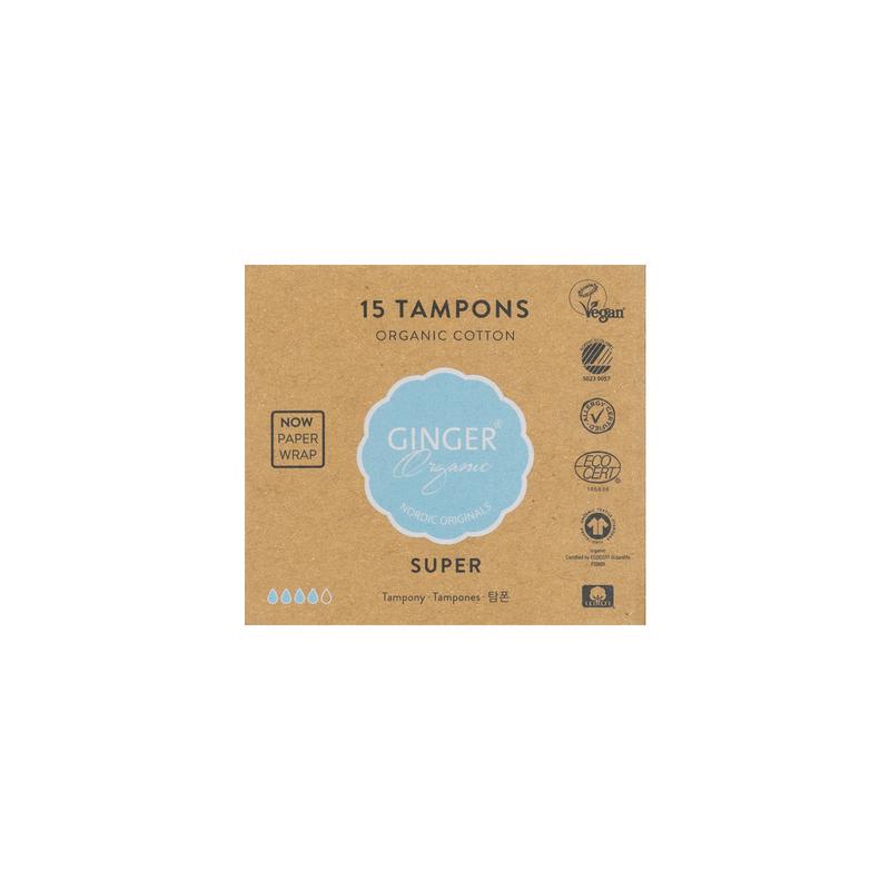 Ginger Organic Tampon super 15 Stuks - DrogistWereld