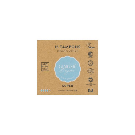 Ginger Organic Tampon super 15 Stuks - DrogistWereld