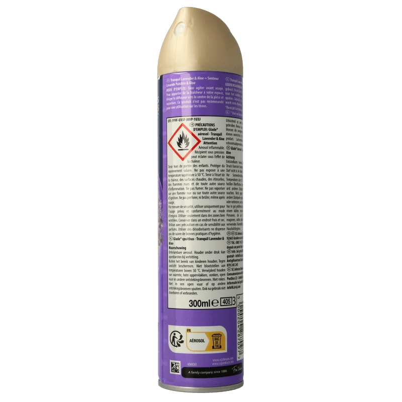 Glade Aerosol tranquil lavender & aloe 300 Milliliter - DrogistWereld