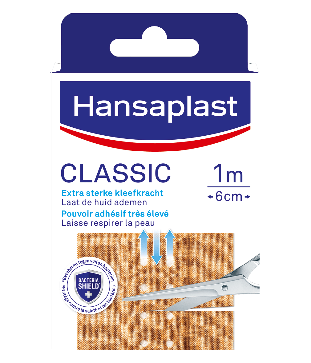 Hansaplast Classic 1m x 6cm 1 Stuks - DrogistWereld