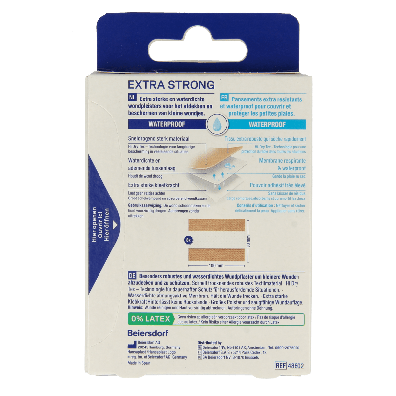 Hansaplast Extra strong waterproof pleisters 8 Stuks - DrogistWereld