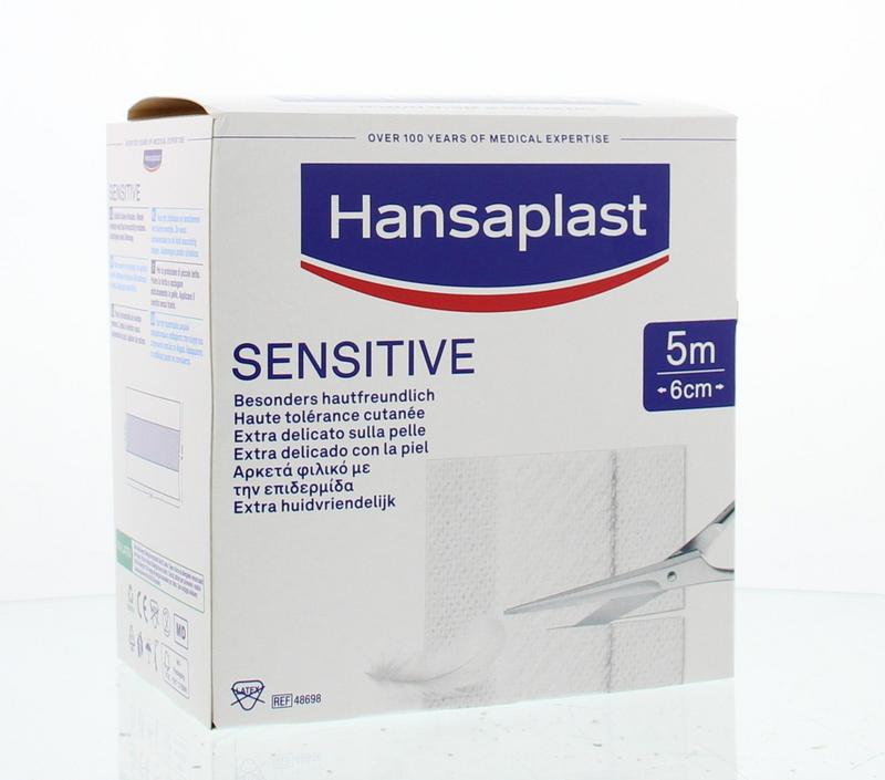 Hansaplast Sensitive 5m x 6cm 1 Stuks - DrogistWereld