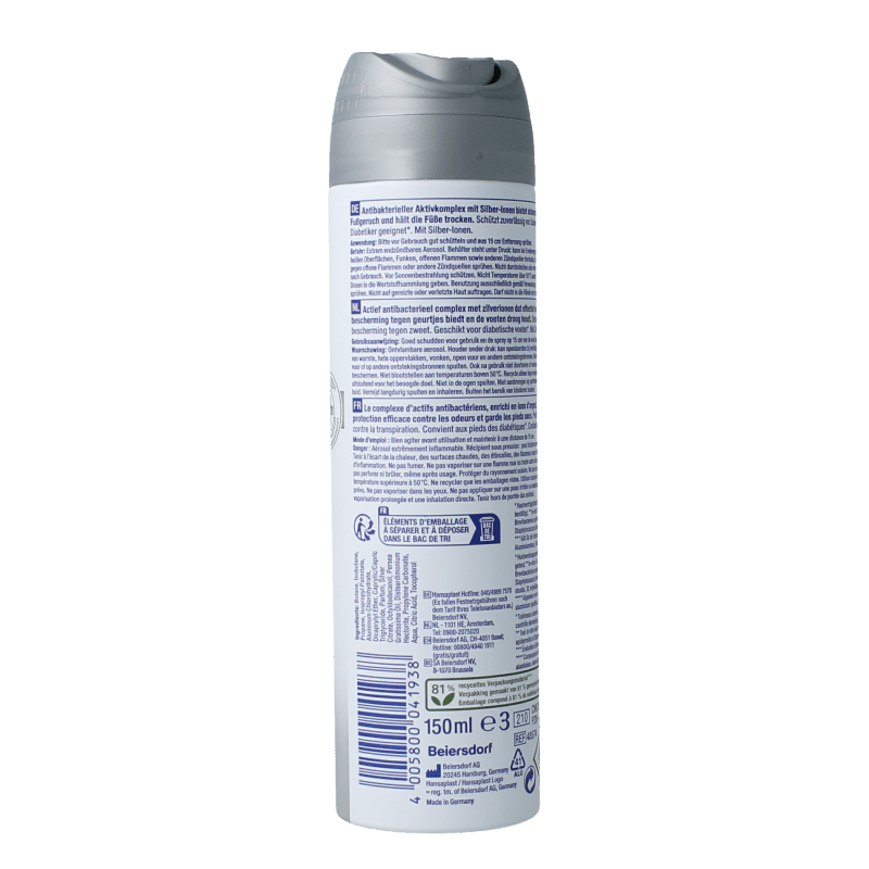Hansaplast Silver active voet deodorant 150 Milliliter - DrogistWereld