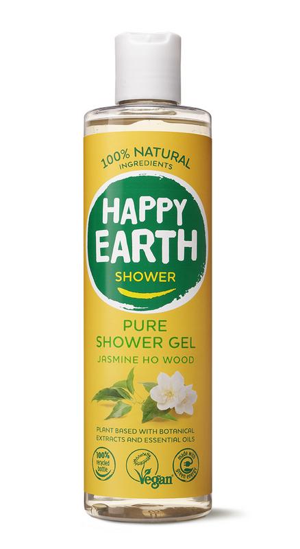 Happy Earth Douchegel jasmine ho wood 300 Milliliter - DrogistWereld