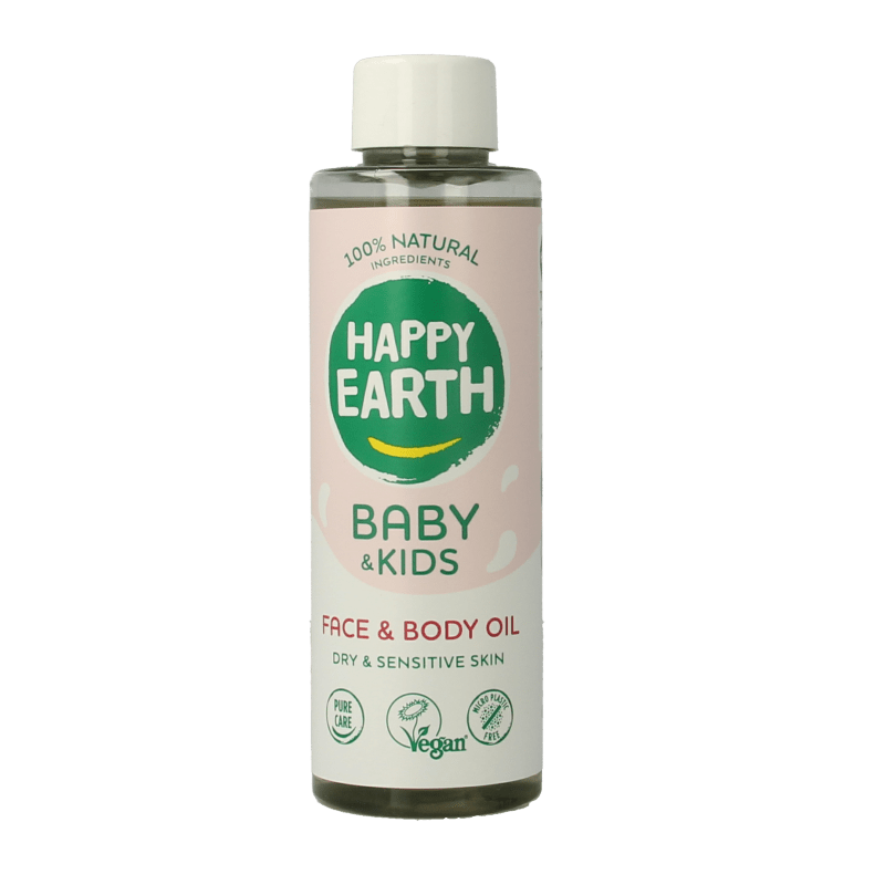 Happy Earth Gezicht & lichaam olie voor baby & kids 150 Milliliter - DrogistWereld