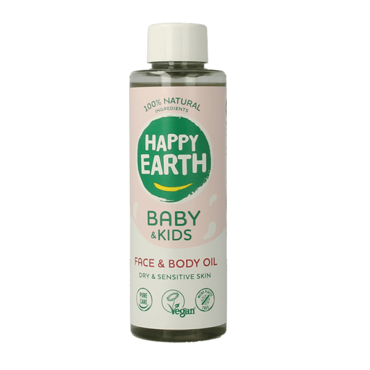 Happy Earth Gezicht & lichaam olie voor baby & kids 150 Milliliter - DrogistWereld