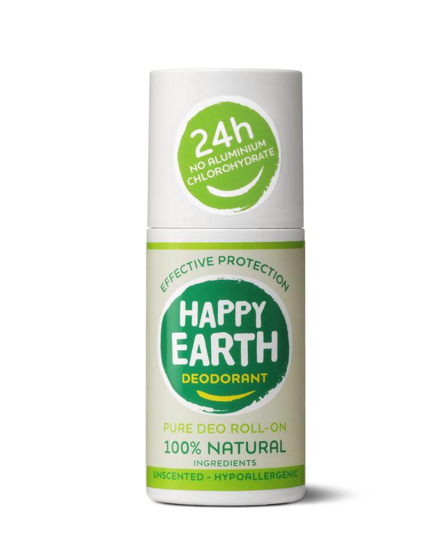 Happy Earth Pure deodorant roll - on unscented 75 Milliliter - DrogistWereld
