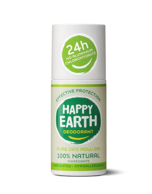 Happy Earth Pure deodorant roll - on unscented 75 Milliliter - DrogistWereld