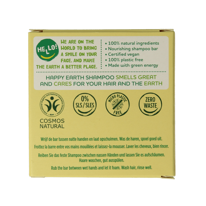 Happy Earth Shampoobar volume & shine 70 Gram - DrogistWereld