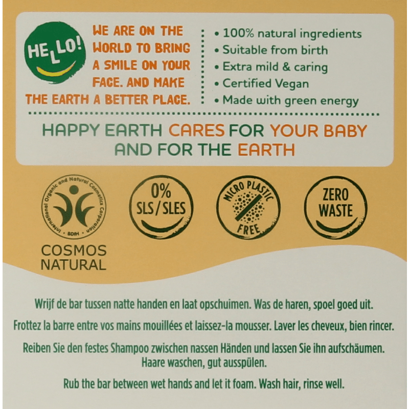 Happy Earth Shampoobar voor baby & kids 50 Gram - DrogistWereld