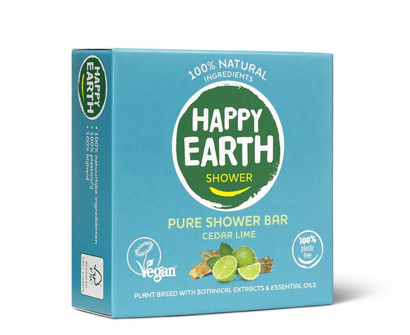 Happy Earth Shower bar cedar lime 90 Gram - DrogistWereld