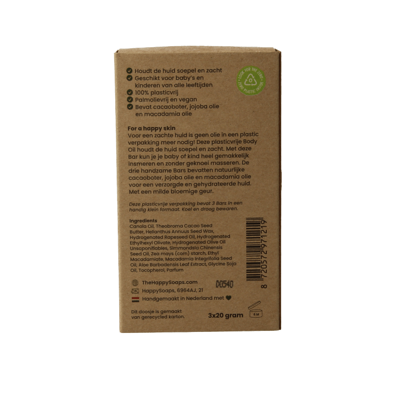 Happysoaps Baby & kids body oil bar little sunshine 60 Gram - DrogistWereld
