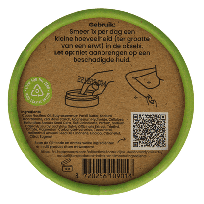 Happysoaps Deodorant kokos en limoen 45 Gram - DrogistWereld