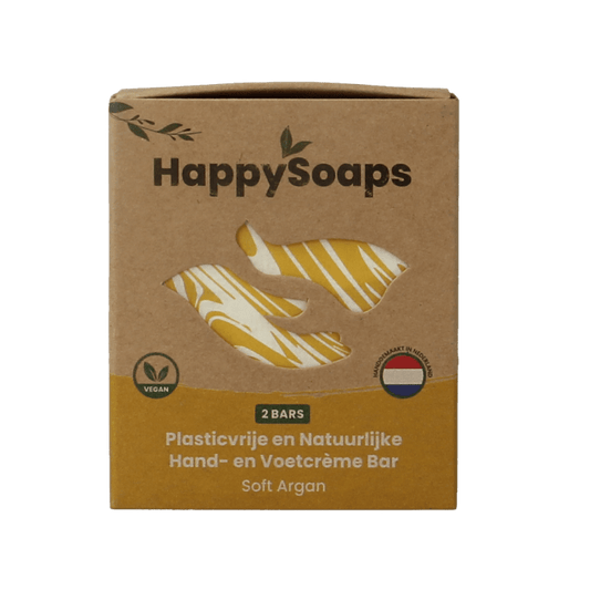 Happysoaps Hand & voetcreme bar soft argan 40 Gram - DrogistWereld