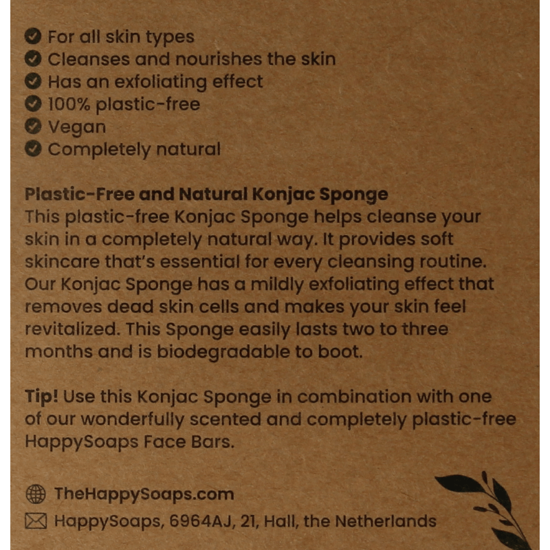 Happysoaps Konjac spons alle huidtypen 1 Stuks - DrogistWereld