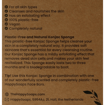 Happysoaps Konjac spons alle huidtypen 1 Stuks - DrogistWereld