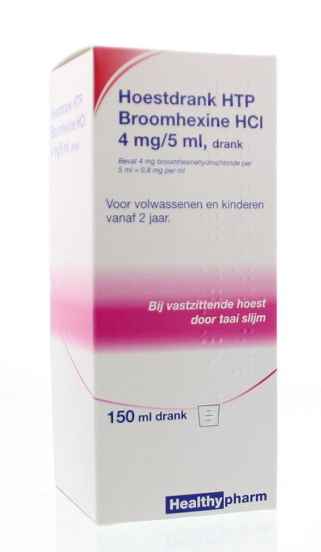 Healthypharm Hoestdrank broomhexine HCI 4mg/5ml 150 Milliliter - DrogistWereld