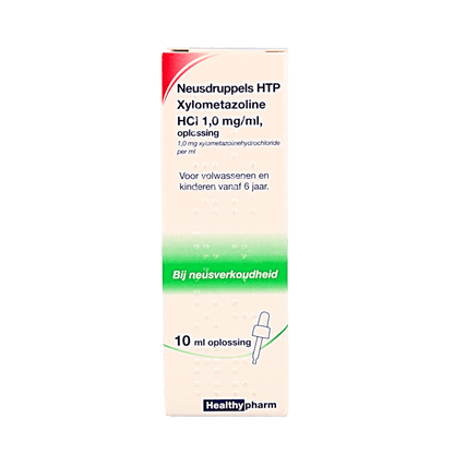 Healthypharm Neusdruppels HTP Xylometazoline HCl 1mg/ml 10 Milliliter - DrogistWereld