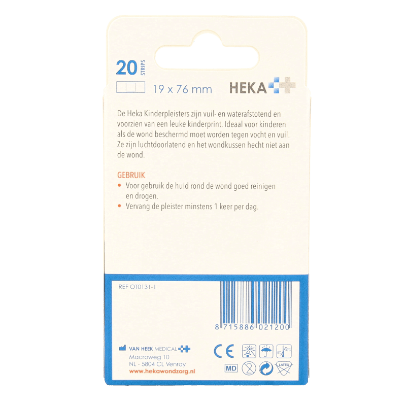 Heka Kinderpleister 19 x 76mm 20 Stuks - DrogistWereld
