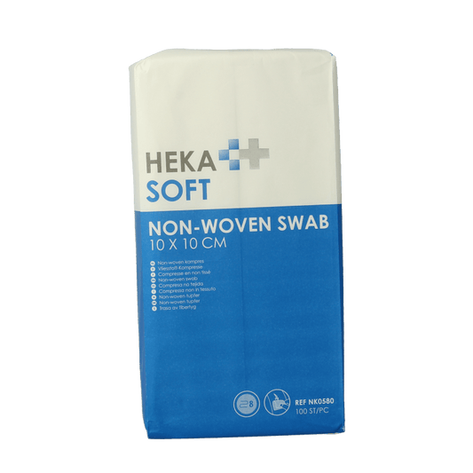 Heka Soft Non - woven kompres 10 x 10cm niet steriel 8 lagen 100 Stuks - DrogistWereld