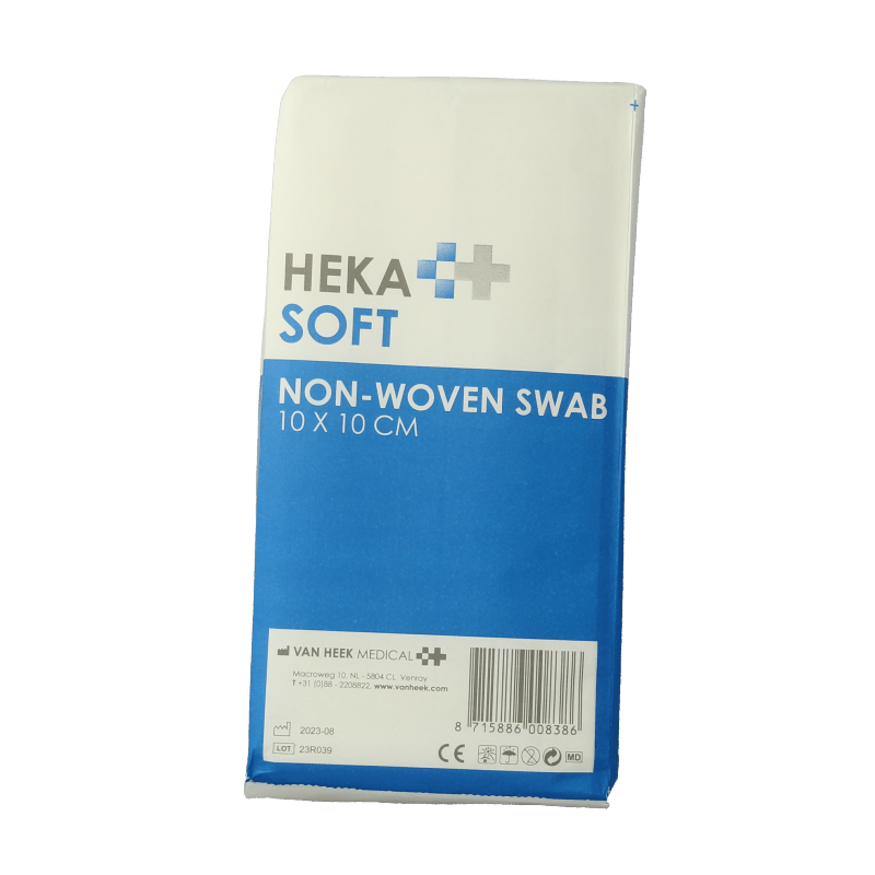 Heka Soft Non - woven kompres 10 x 10cm niet steriel 8 lagen 100 Stuks - DrogistWereld