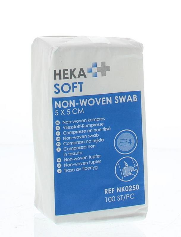 Heka Soft Non woven kompres 5 x 5 4 - laags 100 Stuks - DrogistWereld