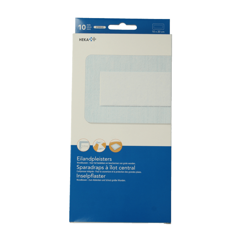 Hekaplast Eilandpleister 10cm x 20cm steriel 10 Stuks - DrogistWereld