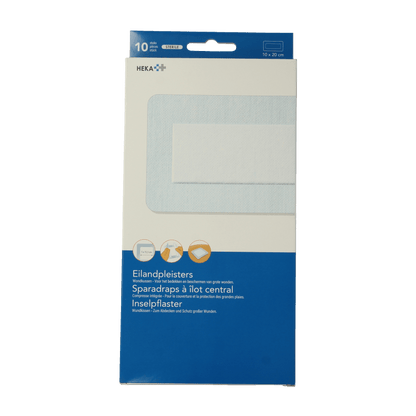 Hekaplast Eilandpleister 10cm x 20cm steriel 10 Stuks - DrogistWereld
