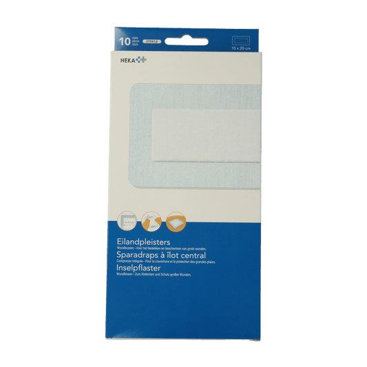 Hekaplast Eilandpleister 10cm x 20cm steriel 10 Stuks - DrogistWereld
