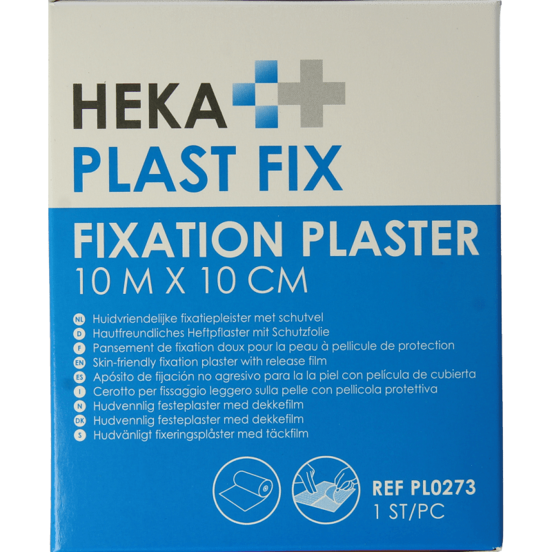 Hekaplast Fix pleister 10m x 10cm met schutvel 1 Rol - DrogistWereld