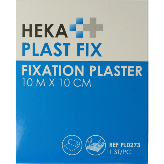 Hekaplast Fix pleister 10m x 10cm met schutvel 1 Rol - DrogistWereld
