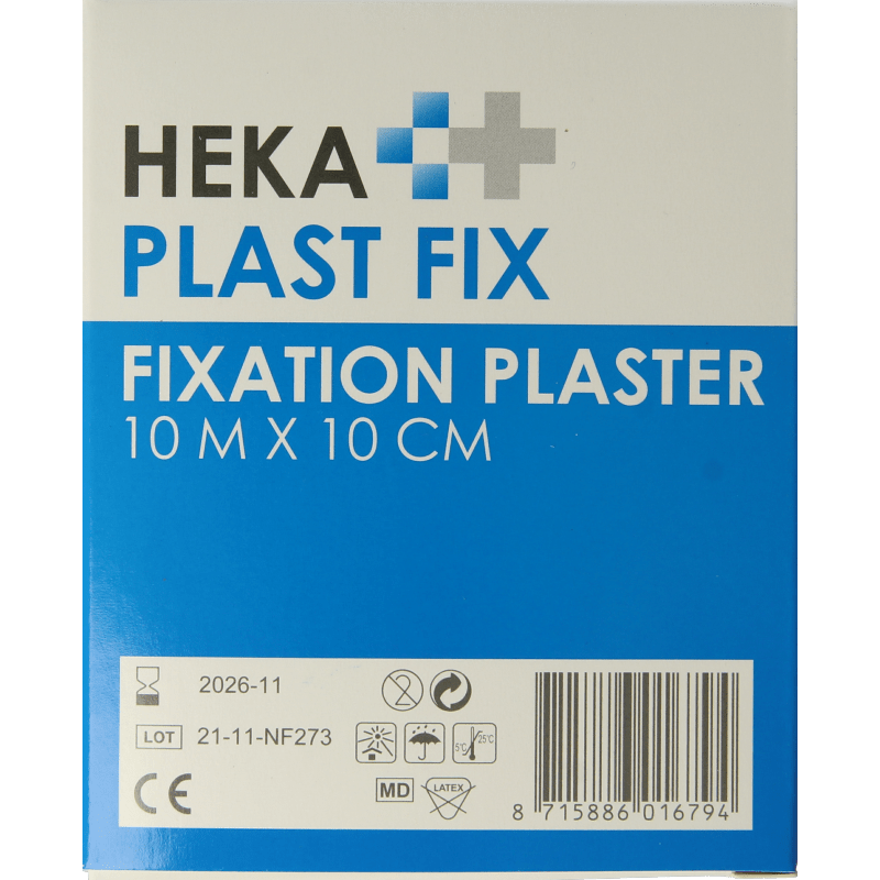 Hekaplast Fix pleister 10m x 10cm met schutvel 1 Rol - DrogistWereld