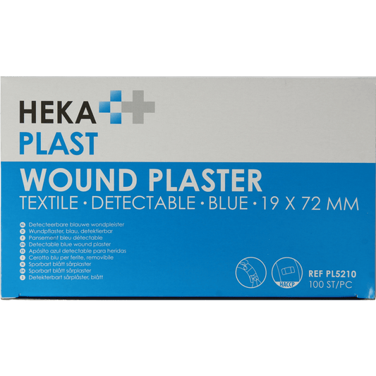 Hekaplast Pleister detectable 19 x 72 100 Stuks - DrogistWereld