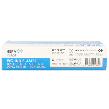 Hekaplast Vingerpleister detectable 180 x 20 haccp 100 Stuks - DrogistWereld