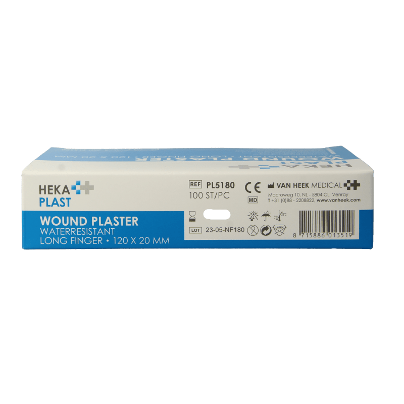 Hekaplast Vingerpleister water resistent 120 x 20 100 Stuks - DrogistWereld