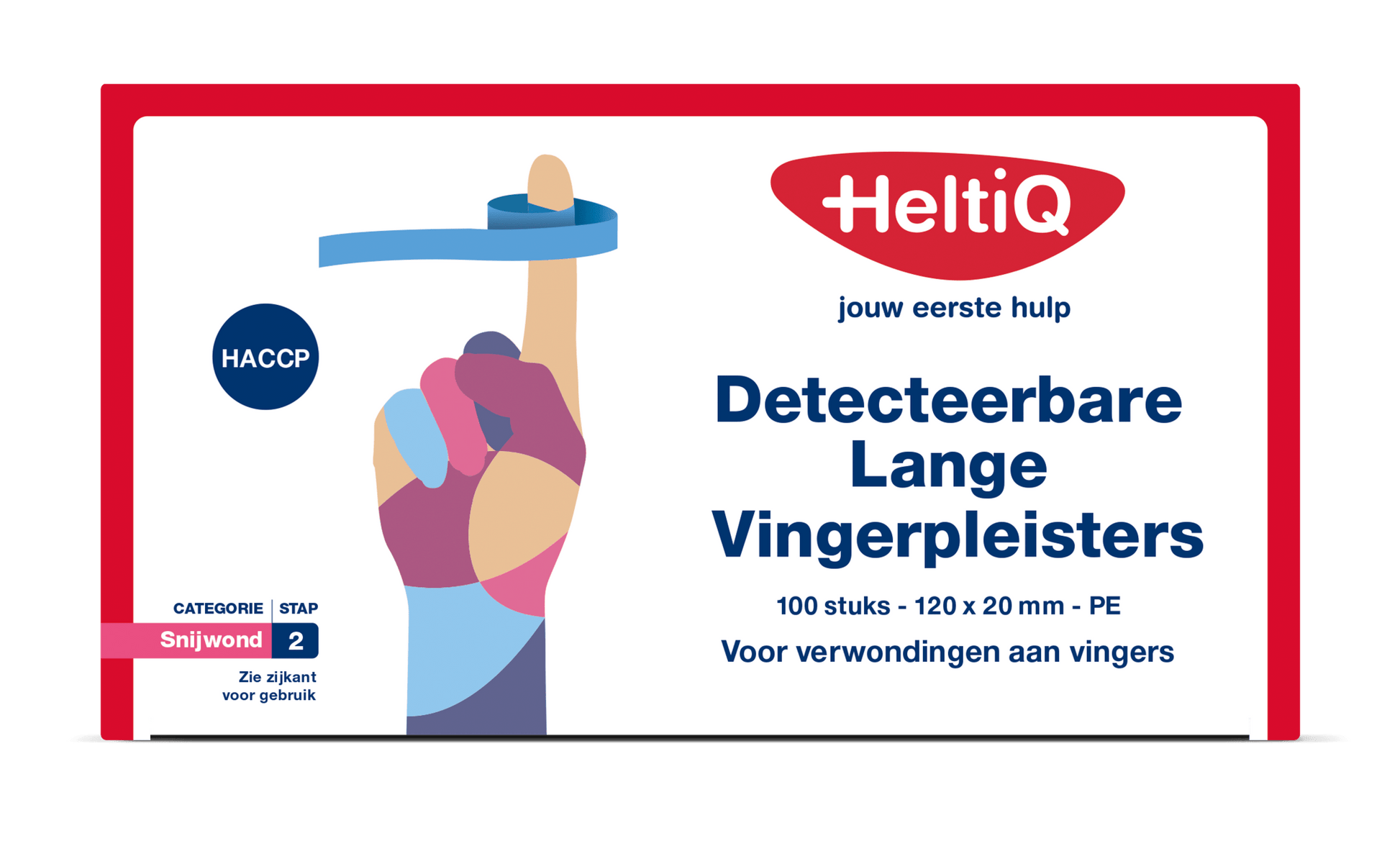 Heltiq Detect vingerpleister lang PE 120 x 20mm 100 Stuks - DrogistWereld