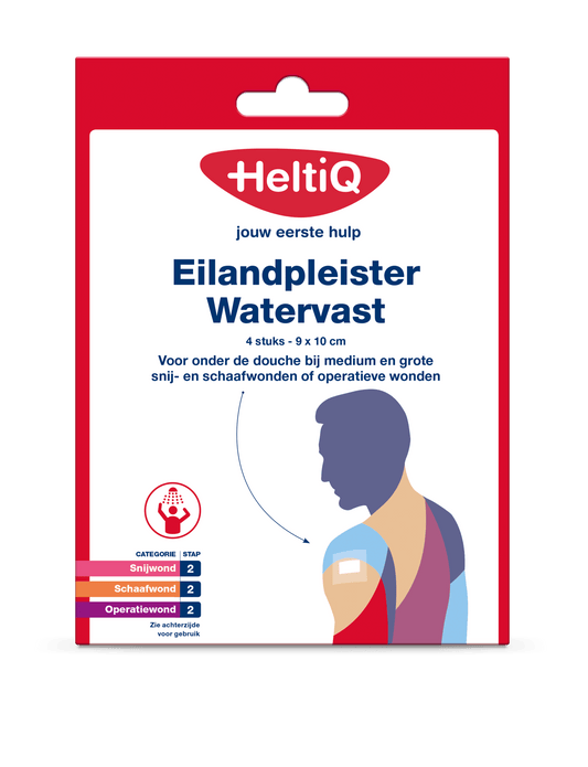 Heltiq Eilandpleister watervast 9 x 10cm 4 Stuks - DrogistWereld