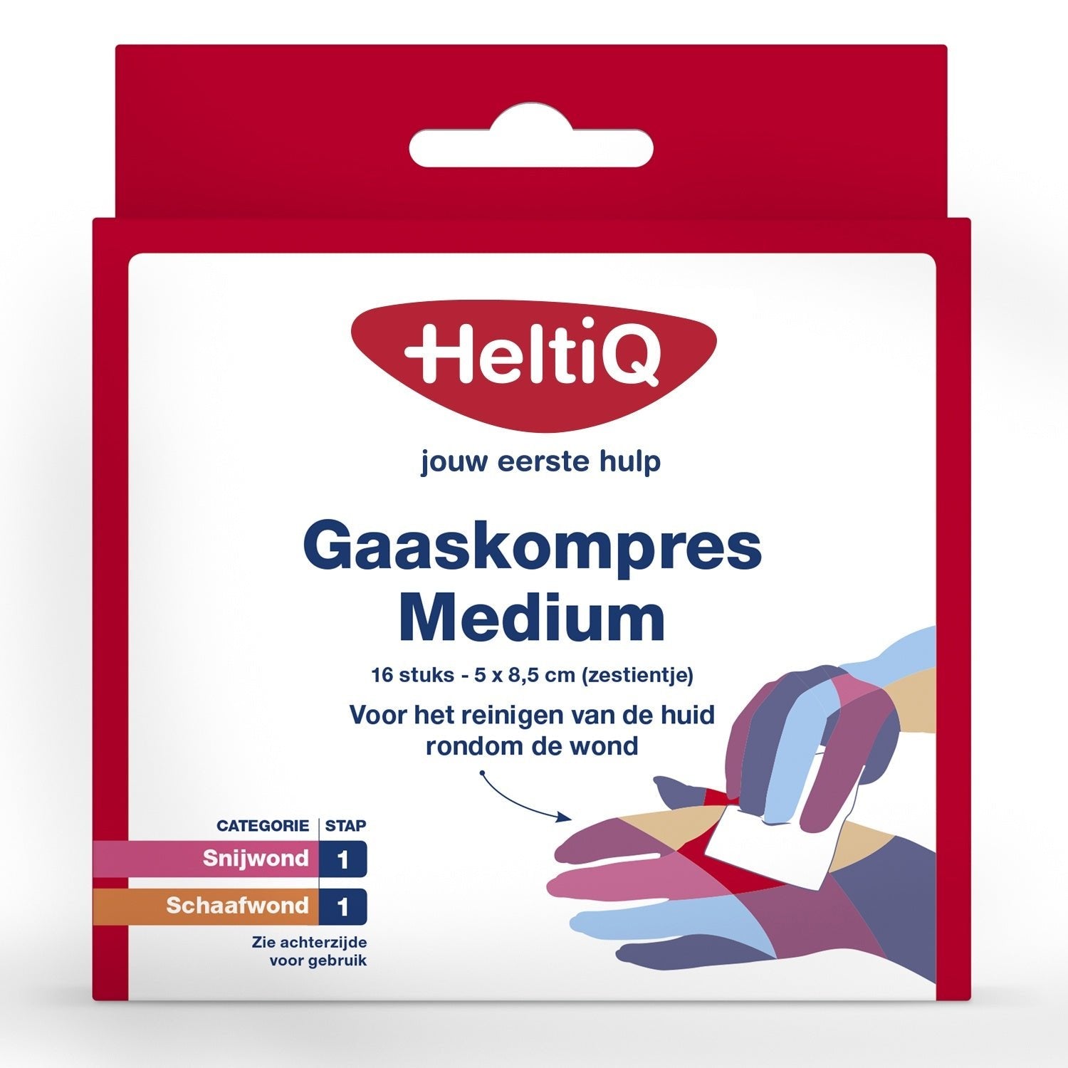 Heltiq Gaaskompres 8.5 x 5cm zestientje 16 Stuks - DrogistWereld