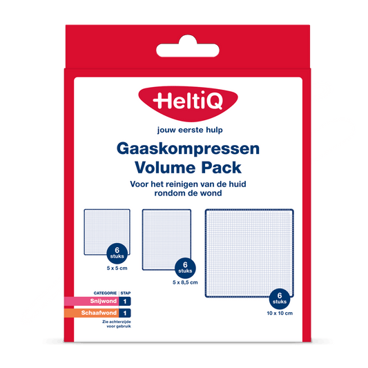 Heltiq Gaaskompressen volume pack 18 Stuks - DrogistWereld