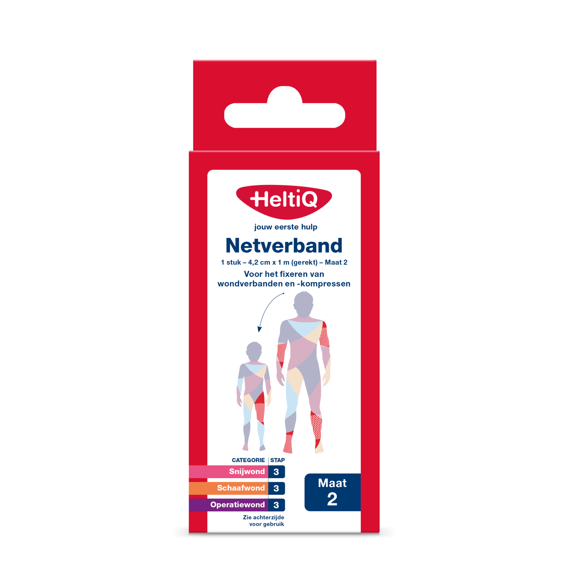 Heltiq Netverband 4,2cm x 1m (gerekt) maat 2 1 Stuks - DrogistWereld