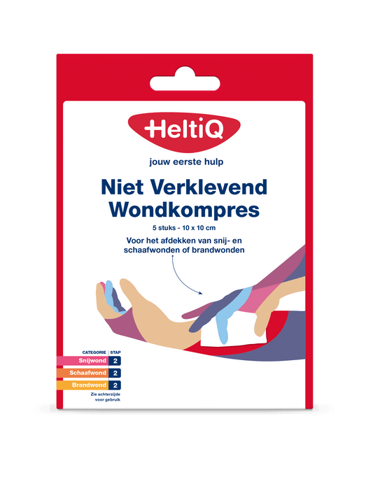 Heltiq Niet verklevend wondkompres 10 x 10cm 5 Stuks - DrogistWereld