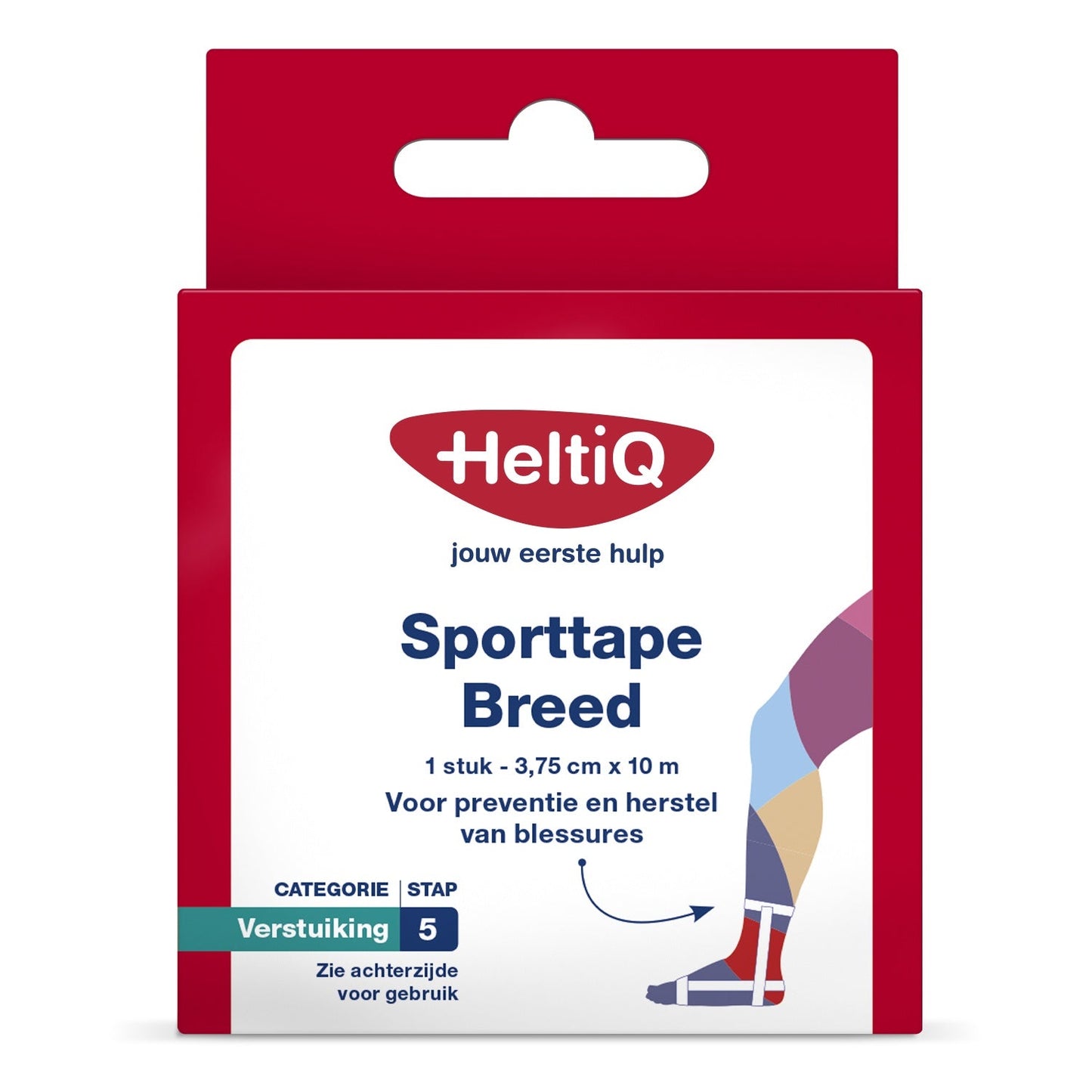 Heltiq Sporttape breed 3.75 x 10m 1 Stuks - DrogistWereld