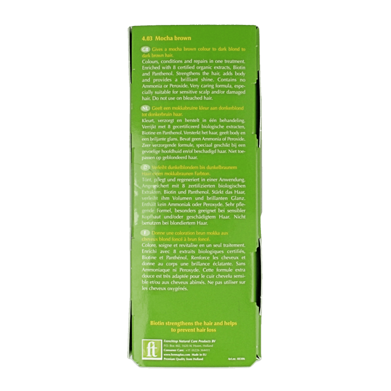 Henna Plus Colour cream 4.03 mocha brown 60 Milliliter - DrogistWereld