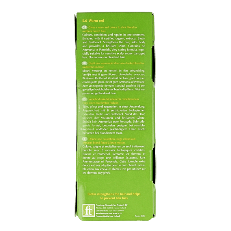 Henna Plus Colour cream 5.6 warm red 60 Milliliter - DrogistWereld